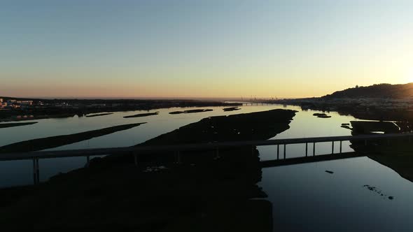 Lake Sunset Aerial