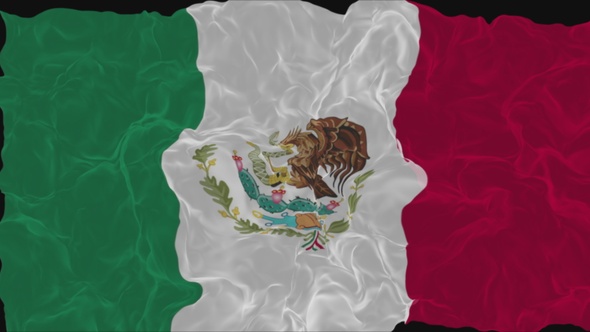 flag Mexico turns into smoke. State weakening concept a crisis, alpha channel