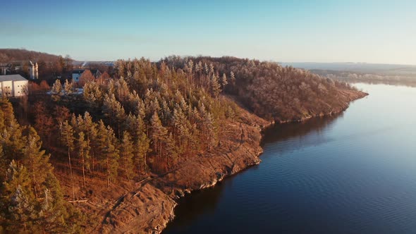 Beautiful lake near the forest.