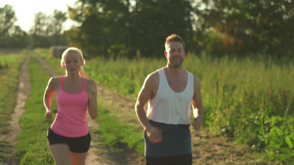 Young Couple Jogging Outdoor