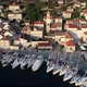 Aerial View During Sunset of White Yachts in Croatian Marina  - VideoHive Item for Sale