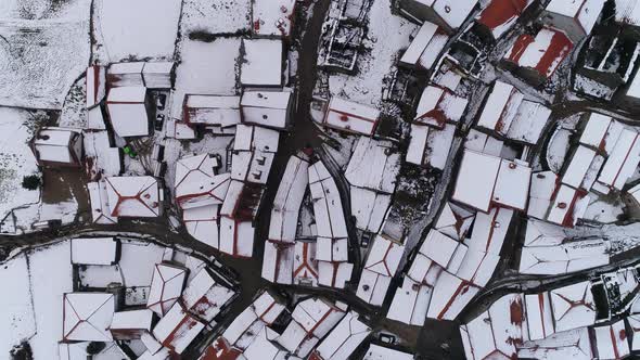 Snow covered village