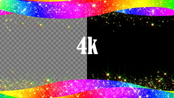 4k Rainbow Waves Frame