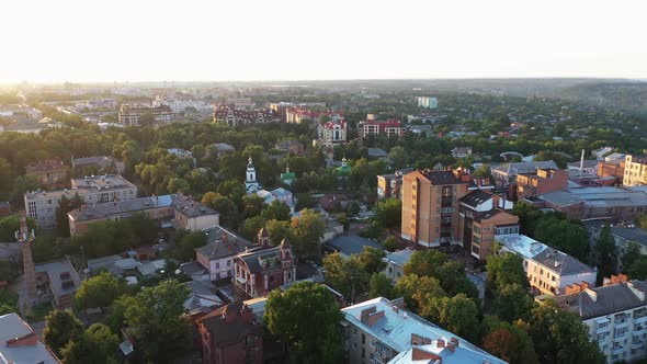 Poltava City Landscape on the Sunset