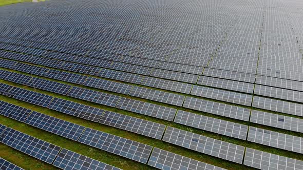 Alternative Energy. Solar energy. Aerial view of solar panels generating electricity.