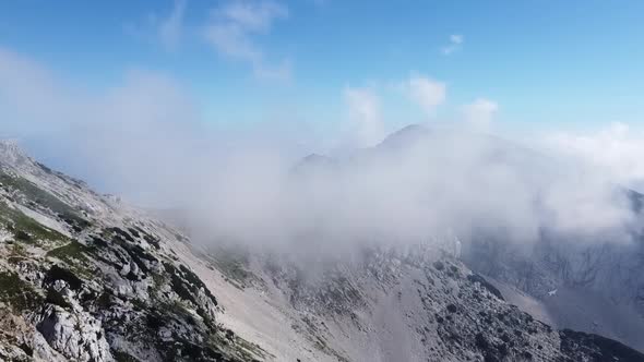 Flying over the Mountain Peak