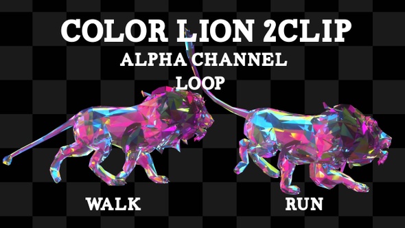 Neon Color Lion 2 Clip Alpha alt