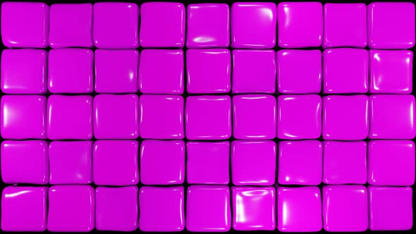 Purple soft cubes randomly moving pattern. Jelly cubes warping. Abstract Boxes 3d render. Abstract
