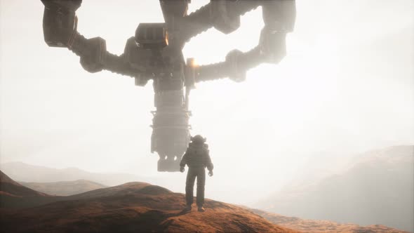 Astronaut Walking on an Mars Planet alt