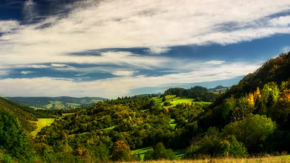 Clouds over Pieniny mountains.