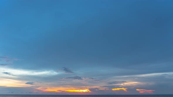 Timelapse Sunset Above The Sea