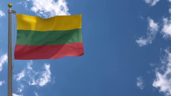 Lithuania Flag On Flagpole