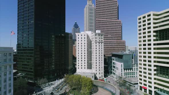 Aerial View of Downtown Atlanta Skyscrapers