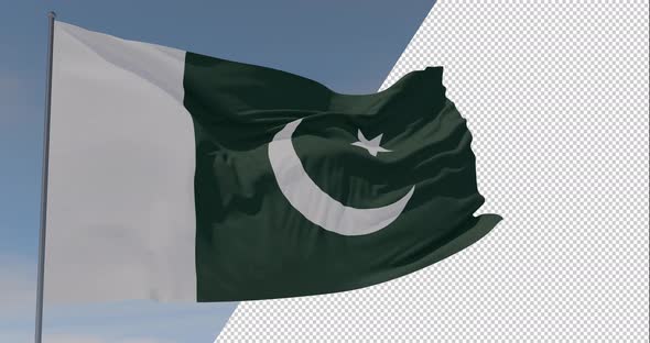 flag Pakistan patriotism national freedom, seamless loop, alpha channel