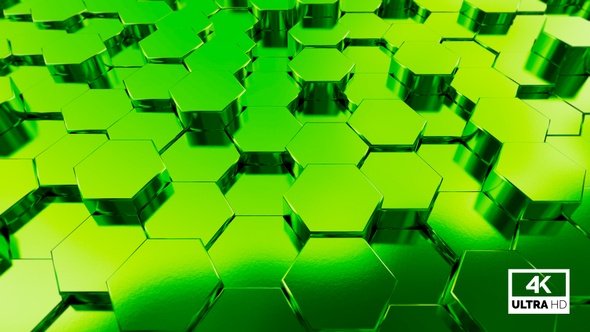 Green And Yellow Hexagon Seamless Looping Background