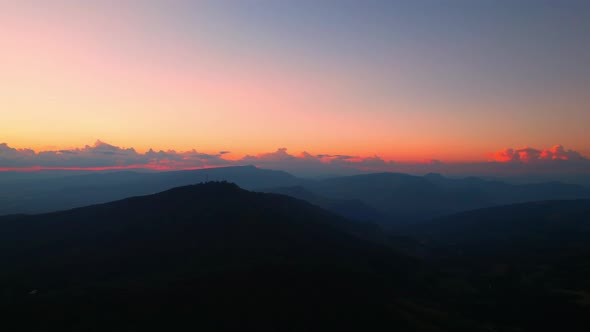 4K Aerial drone of beautiful valley between mountains.