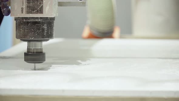 Close-up of a Working Milling Machine