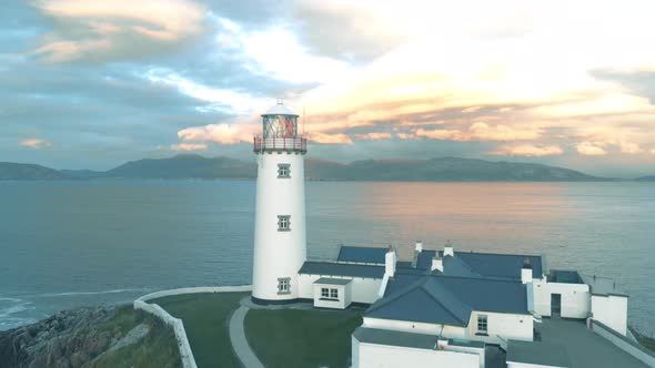 Fanad Head in Donegal Ireland lighthouse with beautiful sky at sunset