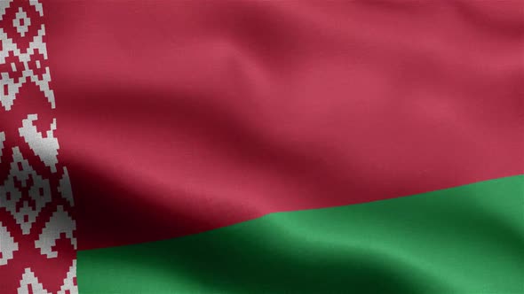 Belarus Flag Seamless Closeup Waving Animation