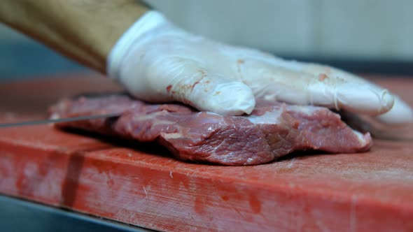 Chef Cuts in Kitchen