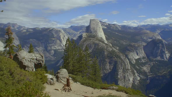Panning Shot of Yosemite National Park in California