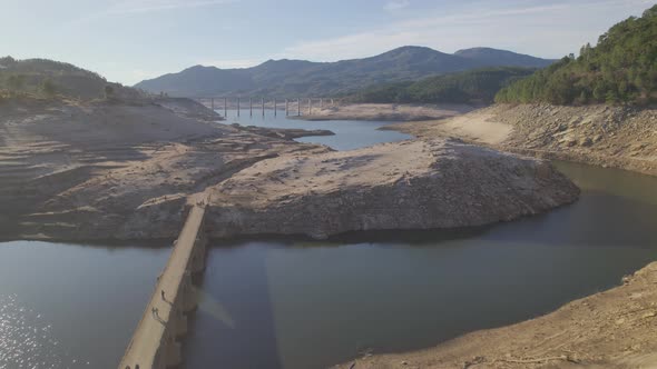 Low Water Level Dam Lake