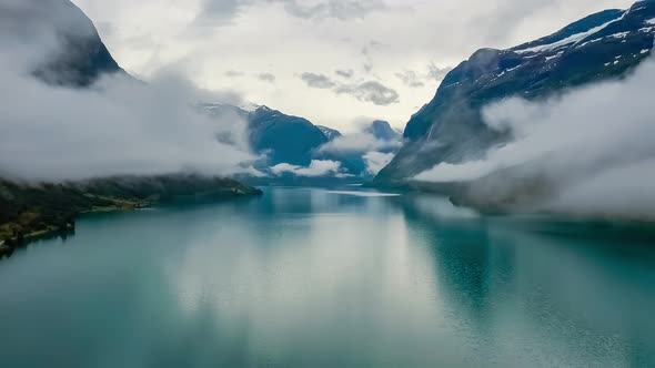 Beautiful Nature Norway Natural Landscape Lovatnet Lake