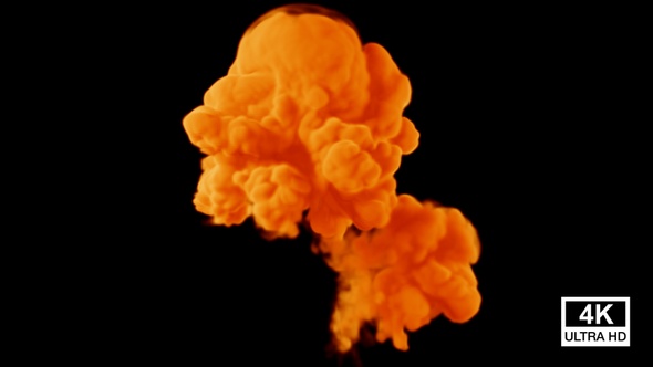 Explosion Orange Color Smoke 4K alt