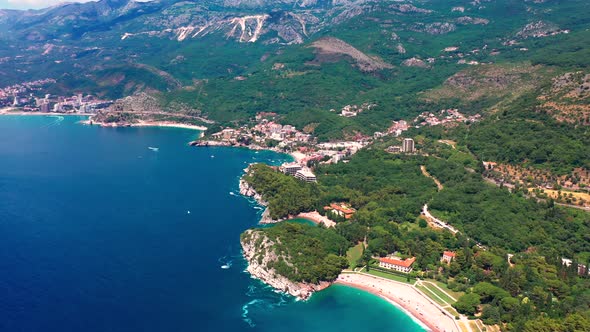 Aerial View Adriatic Sea Coast Landscape