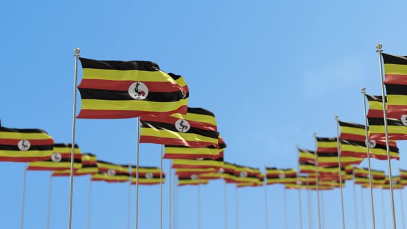 Uganda Row Of Flags Animation