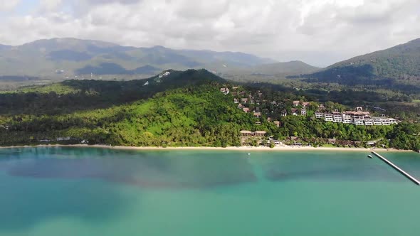 Drone view of Samui from far away hyperlapse