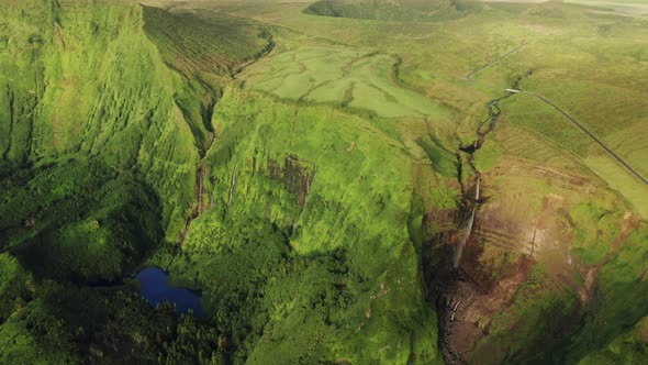 Mountains Covered Grass in Poco Ribeira Do Ferreiro Alagoinha Flores Island