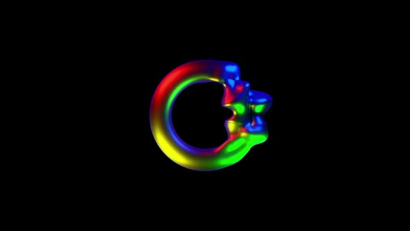 Colorful Morphing Liquid Metal Loading Spinner Background Loop