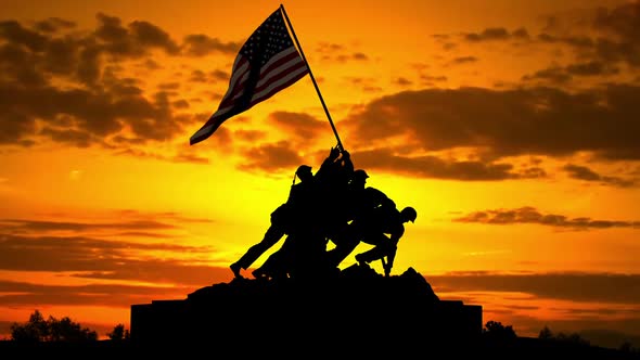 Iwo Jima Memorial Washington Dc Sunset alt