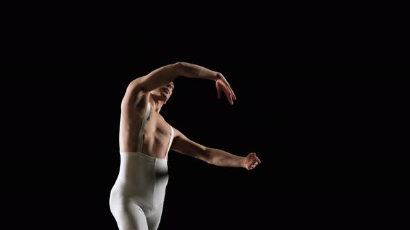 Male Ballet Dancer Performs Ballet Dance Elements