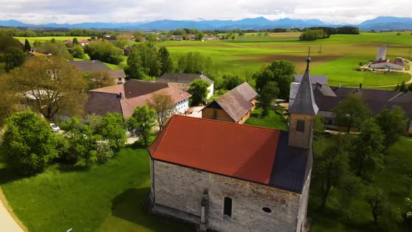 Beautiful small Church Drone Video