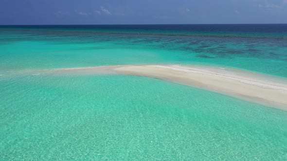 Beautiful overhead abstract view of a paradise sunny white sand beach and turquoise sea background