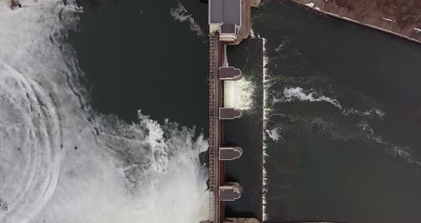 River Dam, Russia, Aerial View