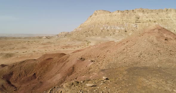 Aerial view of mount Ardon, Ramon crater, Negev, Israel.