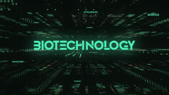 Sci Fi Digital Data Word Biotechnology