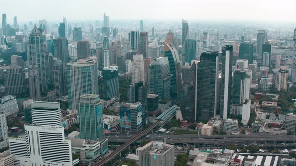 Sukhumvit Aerial View in Central Bangkok in Thailand