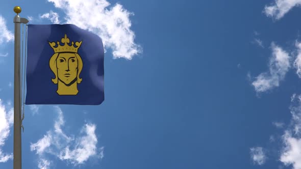 Stockholm City Flag (Sweden) On Flagpole