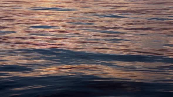 Water rippling on sunset