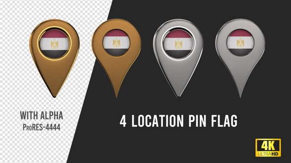 Egypt Flag Location Pins Silver And Gold