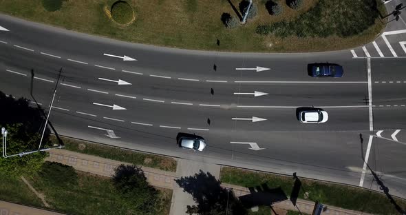 Aerial City Transport Collection - Top View of Urban Streets and City Road Traffic Jam