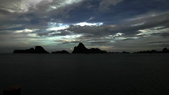 Looking at the bay and the clouds from the beach in Thailand. (slow motion - Angle 010)