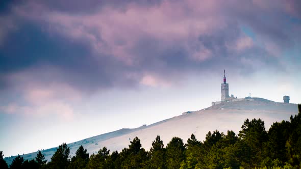 Mont Ventoux, Mountain in Provence, France. Timelapse