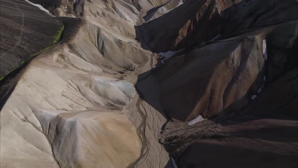 Curvy river in breathtaking canyon