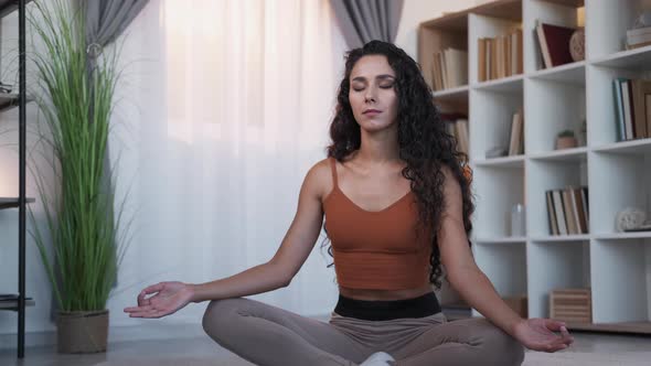 Meditation Indoors Yoga Wellness Home Relax Woman