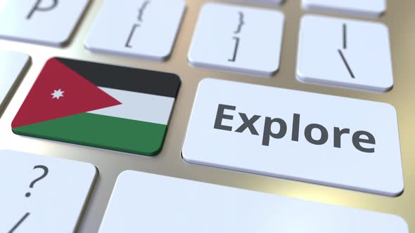 EXPLORE Word and National Flag of Jordan on the Keyboard alt